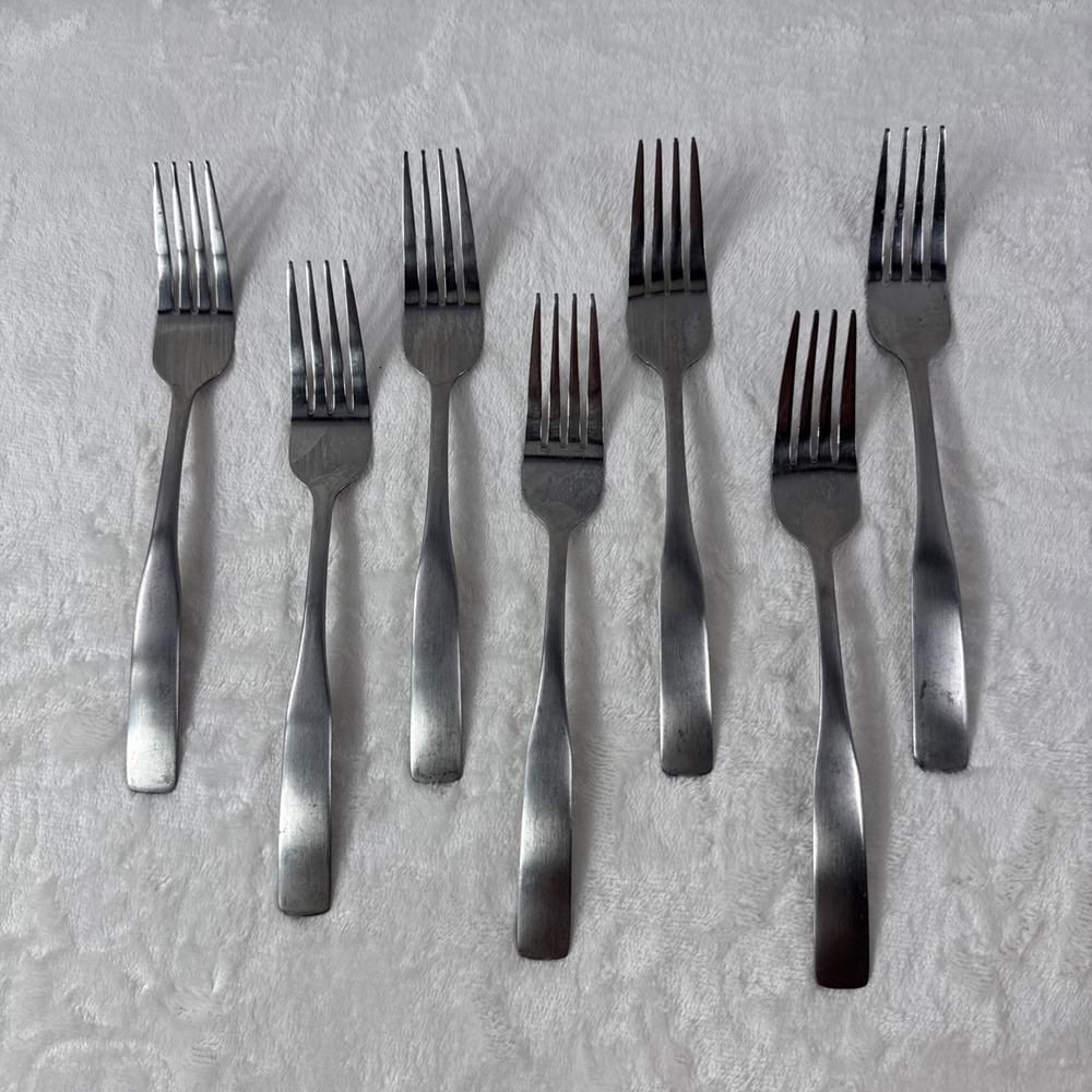 Set Of 7 Cambridge Stainless China Forks